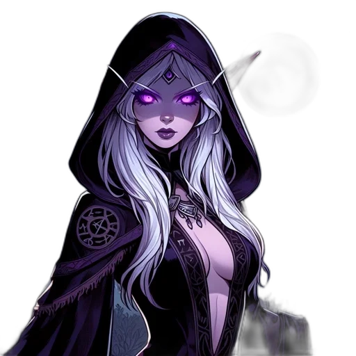 mask, staff, dress, fantasy art, concept art, comic book art, pixel art, dark transparent PNG cut-out