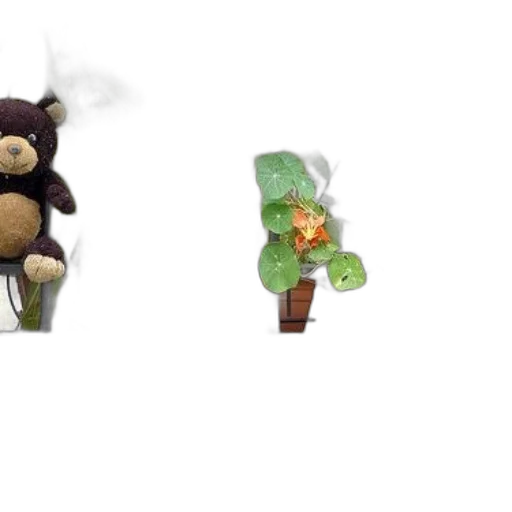 concept art, 3d render, pixel art, earth tones, green, teddy, bear, sits transparent PNG cut-out