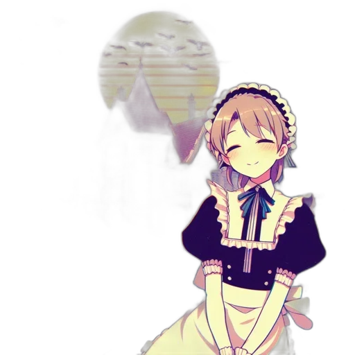 umbrella, dress, staff, hat, pixel art, anime, concept art, watercolor transparent PNG cut-out