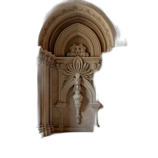 furniture, crown, jewelry, building, 3d render, photorealistic, concept art, carvings transparent PNG cut-out