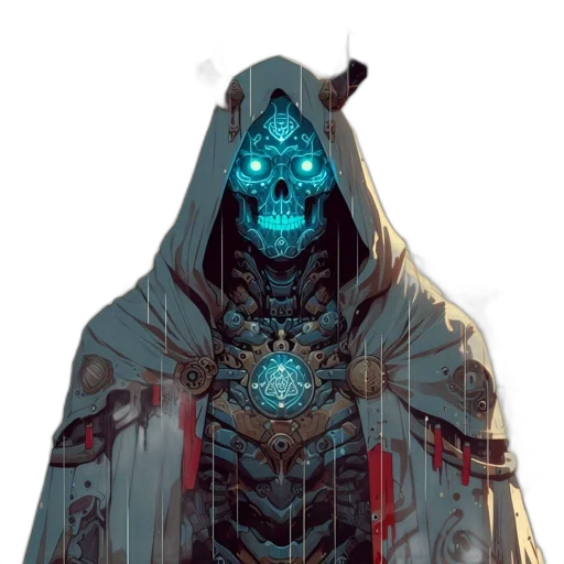 mask, jacket, face, sword, concept art, fantasy art, cyberpunk, pixel art transparent PNG cut-out
