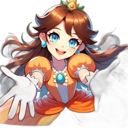 crown, dress, staff, weapon, anime, concept art, pixel art, fantasy art transparent PNG cut-out