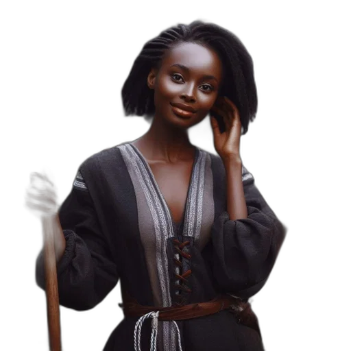 dress, staff, face, jacket, concept art, photorealistic, fantasy art, 3d render transparent PNG cut-out