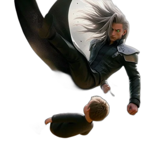 hair, sword, weapon, dragon, concept art, fantasy art, comic book art, photorealistic transparent PNG cut-out