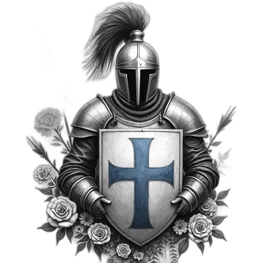 sword, fantasy art, detailed, black, white, sketch, person, wearing transparent PNG cut-out