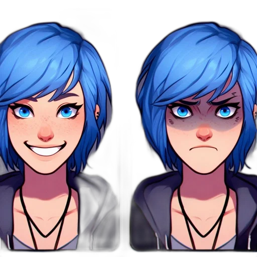 concept art, anime, 3d render, cartoon, blue, monochrome, neon, colorful transparent PNG cut-out