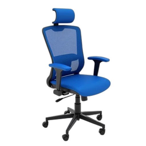 furniture, staff, 3d render, concept art, blue, office, chair, high transparent PNG cut-out