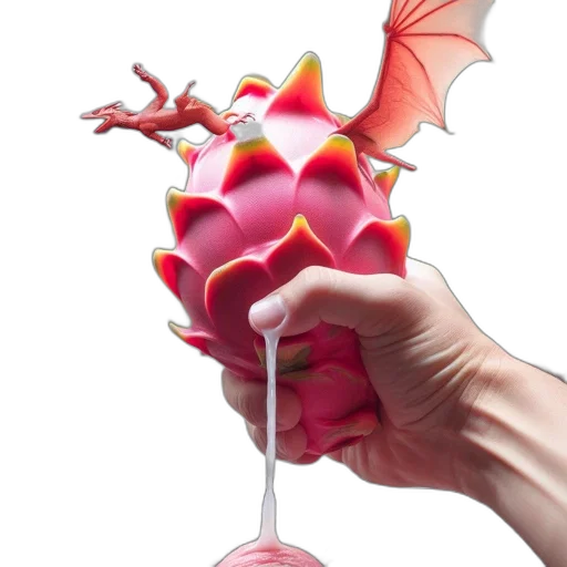 dragon, umbrella, food, staff, 3d render, vaporwave, concept art, fantasy art transparent PNG cut-out
