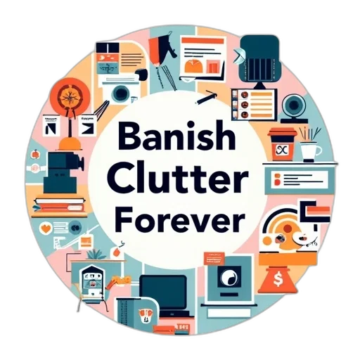 second, image, circular, infographic, central, theme, banish, clutter transparent PNG cut-out
