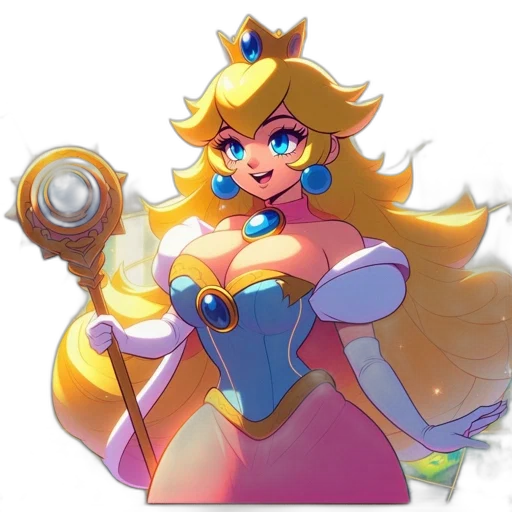 crown, dress, staff, weapon, concept art, fantasy art, pixel art, 3d render transparent PNG cut-out
