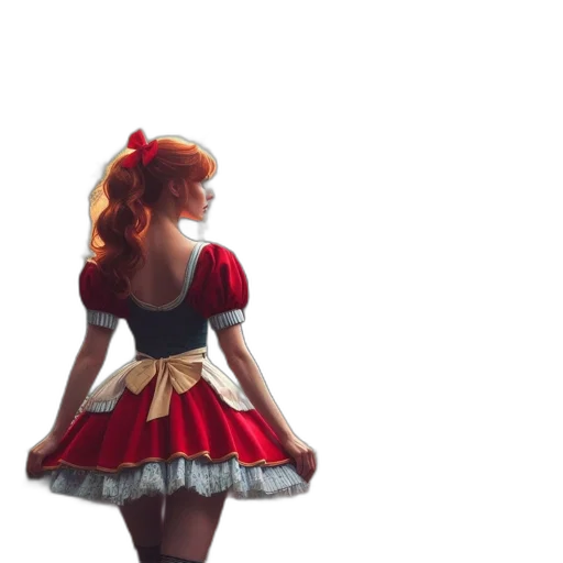 dress, crown, 3d render, concept art, pixel art, fantasy art, red, young transparent PNG cut-out