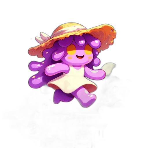 hat, creature, staff, food, concept art, watercolor, pixel art, vaporwave transparent PNG cut-out