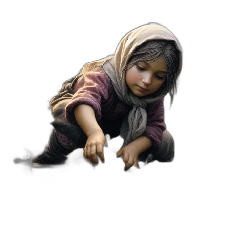 weapon, face, photorealistic, concept art, oil painting, pencil sketch, young, girl transparent PNG cut-out
