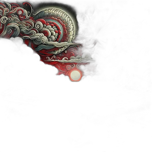 dragon, mask, sword, hair, 3d render, photorealistic, fantasy art, concept art transparent PNG cut-out