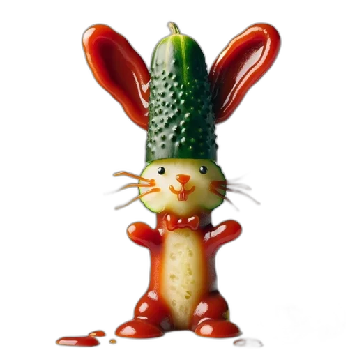 food, animal, creature, staff, 3d render, photorealistic, concept art, sculpture transparent PNG cut-out