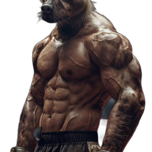 animal, creature, concept art, photorealistic, fantasy art, comic book art, anthropomorphic, hyena transparent PNG cut-out