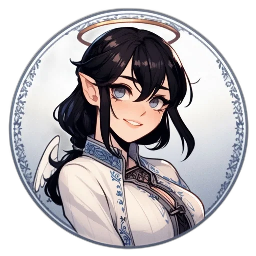 staff, face, fantasy art, pixel art, anime, concept art, monochrome, elfin transparent PNG cut-out
