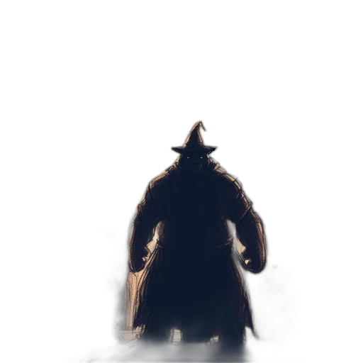 mask, creature, hat, staff, concept art, fantasy art, comic book art, pixel art transparent PNG cut-out