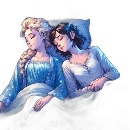 fantasy art, pixel art, concept art, watercolor, snow, night, blue, pastel transparent PNG cut-out