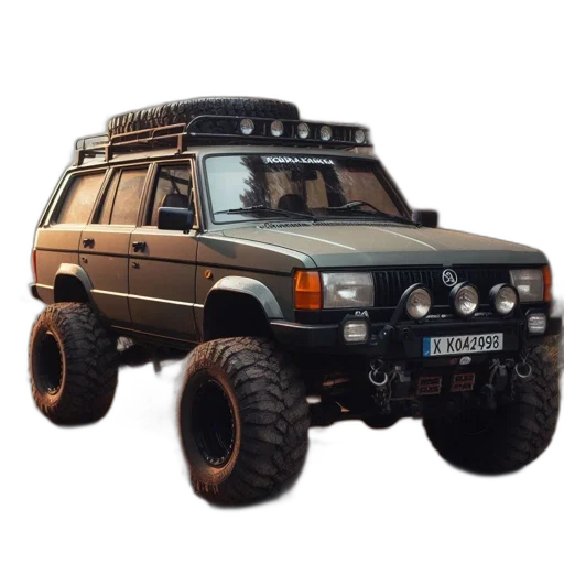 car, 3d render, concept art, photorealistic, rugged, off-road, vehicle, sits transparent PNG cut-out