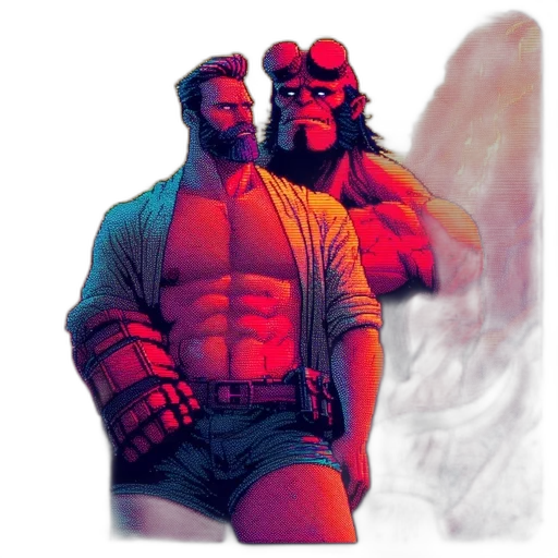 jacket, sword, concept art, comic book art, fantasy art, vaporwave, neon lights, underwater transparent PNG cut-out