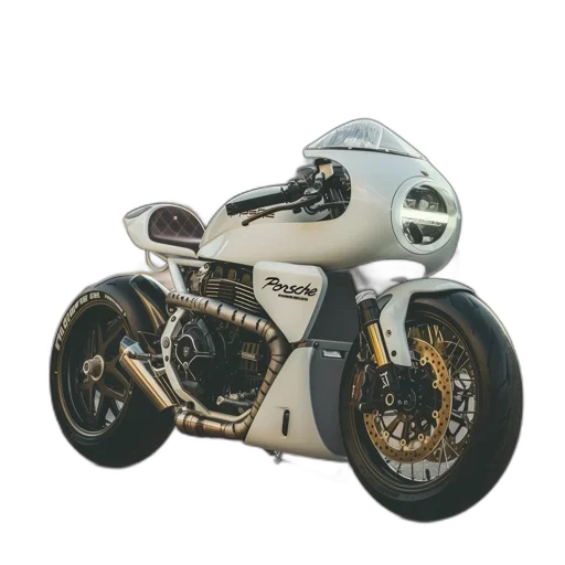 3d render, concept art, photorealistic, sleek, porsche, motorcycle, unique, design transparent PNG cut-out