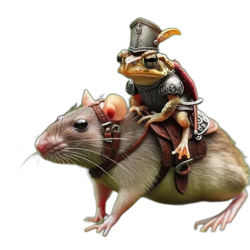 animal, hat, weapon, concept art, fantasy art, 3d render, photorealistic, frog transparent PNG cut-out