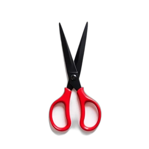 hair, jewelry, staff, weapon, 3d render, pair, red-handled, scissors transparent PNG cut-out