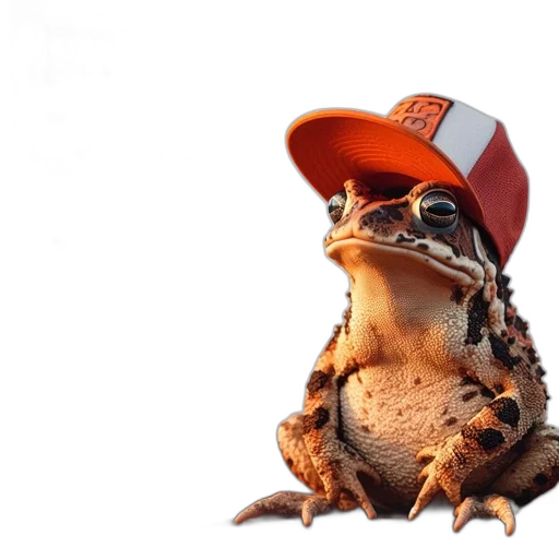 hat, animal, creature, dragon, photorealistic, 3d render, concept art, frog transparent PNG cut-out