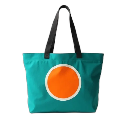 3d render, green, monochrome, neon, teal, canvas, tote, bag transparent PNG cut-out