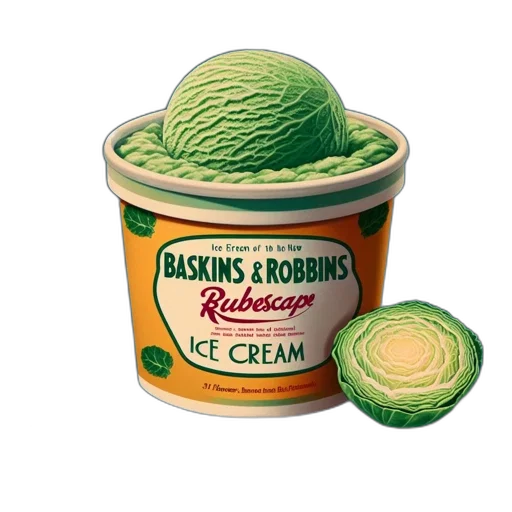 food, 3d render, green, promotional, image, baskins, robbins, ice transparent PNG cut-out