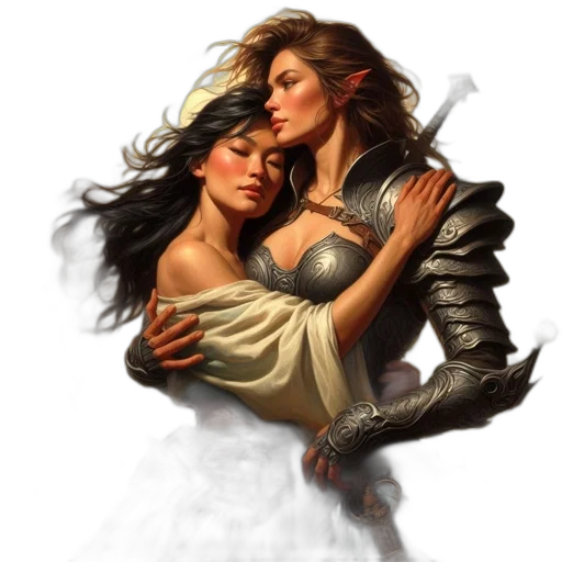 sword, fantasy art, concept art, comic book art, photorealistic, fire, sunset, golden transparent PNG cut-out