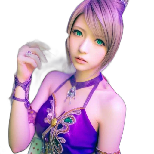 jewelry, dress, staff, dragon, photorealistic, 3d render, vaporwave, fantasy art transparent PNG cut-out
