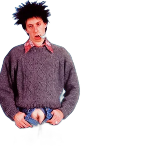 jacket, hair, hat, creature, vaporwave, amusing, montage, shows transparent PNG cut-out