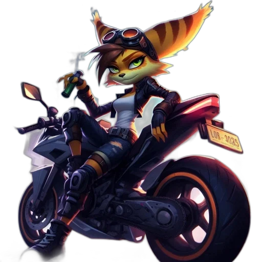 weapon, concept art, fantasy art, pixel art, 3d render, female, fox-like, character transparent PNG cut-out