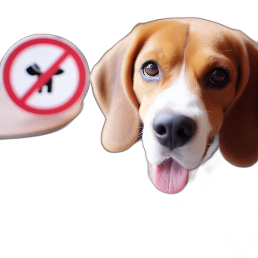 animal, photorealistic, beagle, dog, gazes, out, indoor, space transparent PNG cut-out