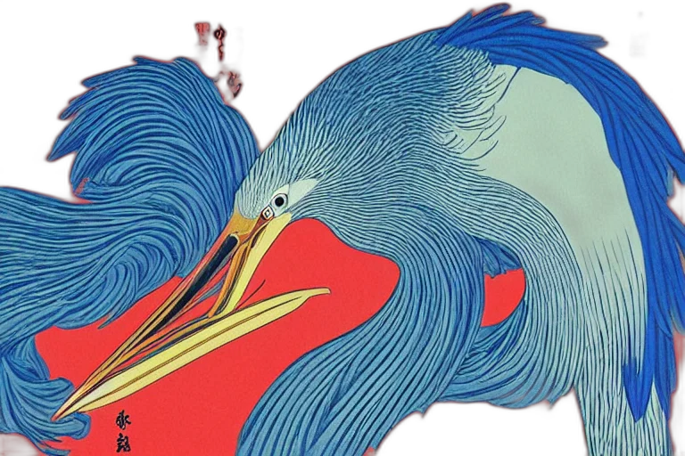 beautiful, painting, heron, ukiyo transparent PNG cut-out