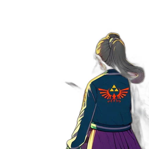 jacket, weapon, staff, dress, concept art, anime, pixel art, fantasy art transparent PNG cut-out