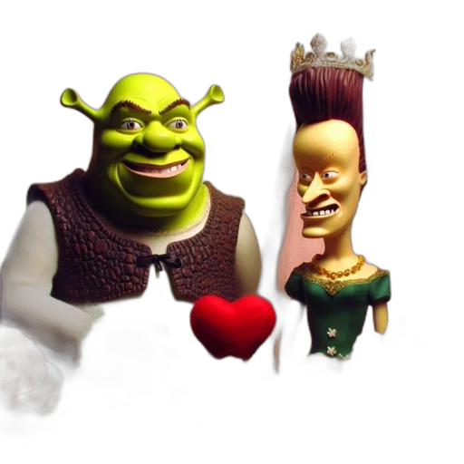 crown, food, face, animal, 3d render, concept art, photorealistic, shrek transparent PNG cut-out