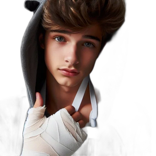 jacket, hat, face, photorealistic, cartoon, fantasy art, anime, person transparent PNG cut-out