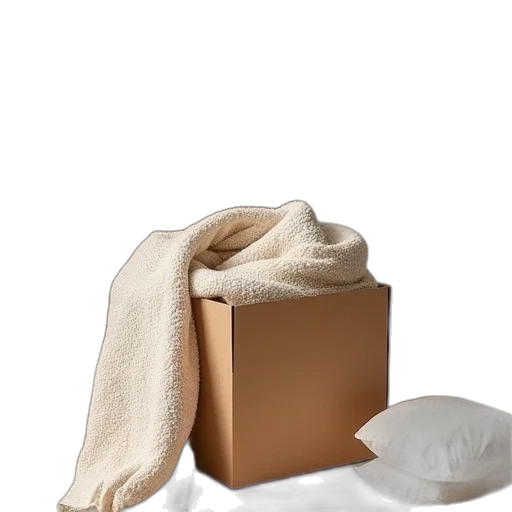 furniture, hat, mask, jacket, 3d render, photorealistic, earth tones, easybox transparent PNG cut-out