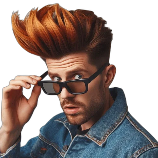 hair, jacket, face, staff, cartoon, photorealistic, 3d render, concept art transparent PNG cut-out