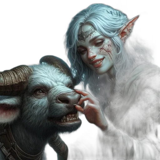 face, fantasy art, concept art, female, elf-like, character, scar-like, mark transparent PNG cut-out