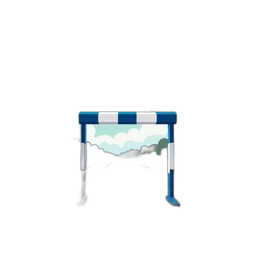 furniture, umbrella, staff, 3d render, underwater, blue, white, hurdle transparent PNG cut-out