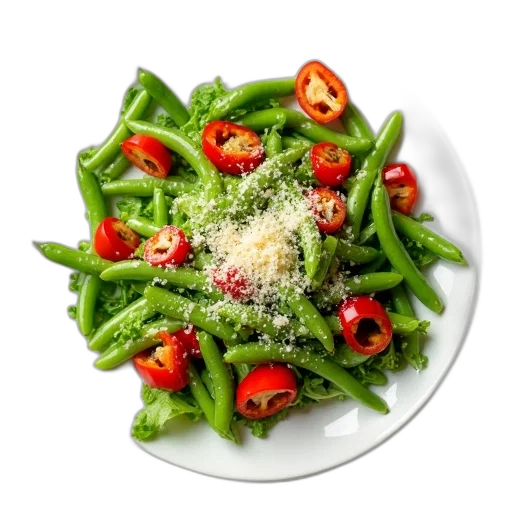 food, photorealistic, 3d render, green, plate, mixed, vegetables, including transparent PNG cut-out