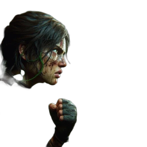 face, mask, weapon, concept art, photorealistic, 3d render, pixel art, green transparent PNG cut-out