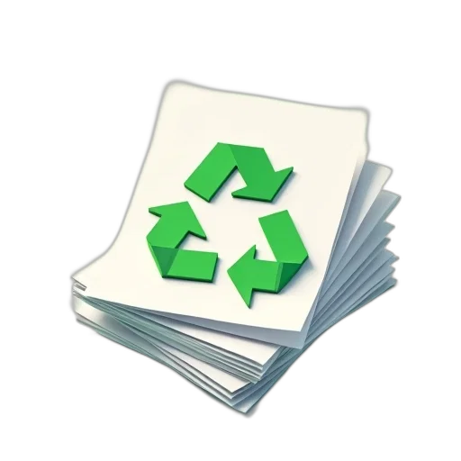 3d render, photorealistic, green, stylized, image, stack, papers, recycling transparent PNG cut-out