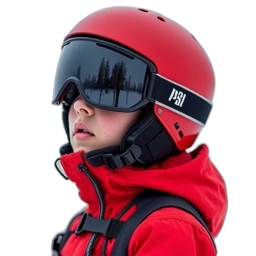 jacket, hat, giros, junior, skihelm, red transparent PNG cut-out