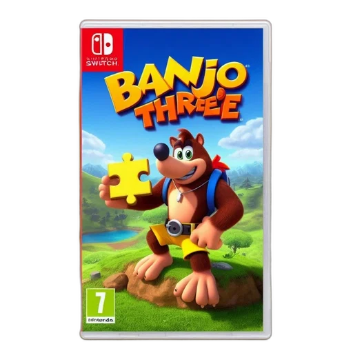 animal, concept art, 3d render, video, game, cover, banjo-threeie, large transparent PNG cut-out