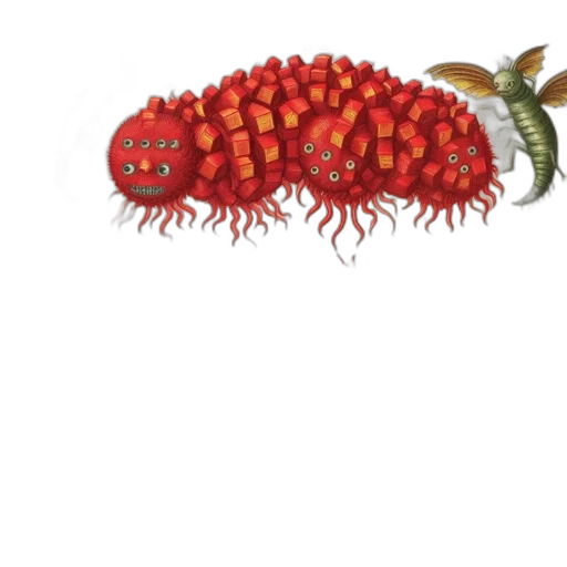 food, creature, animal, crown, concept art, photorealistic, 3d render, pixel art transparent PNG cut-out